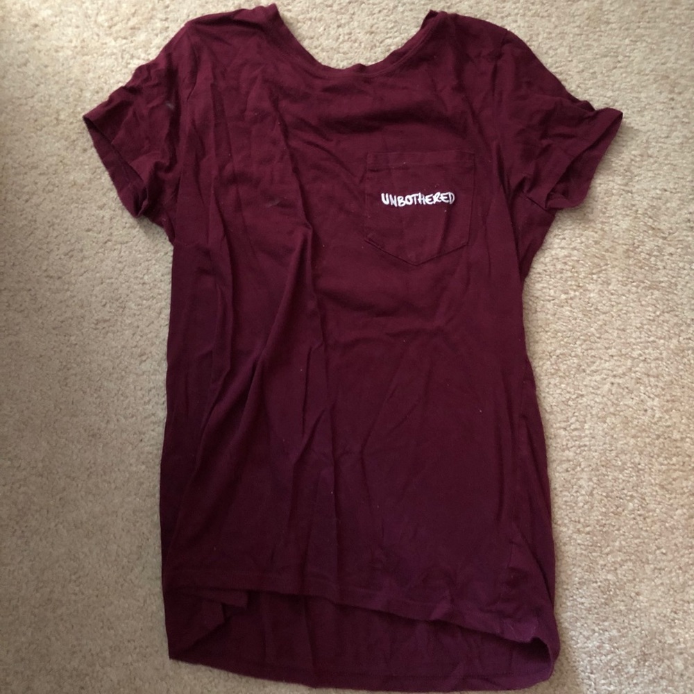 unbothered burgundy top